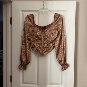 Privy Tan Zipper Top